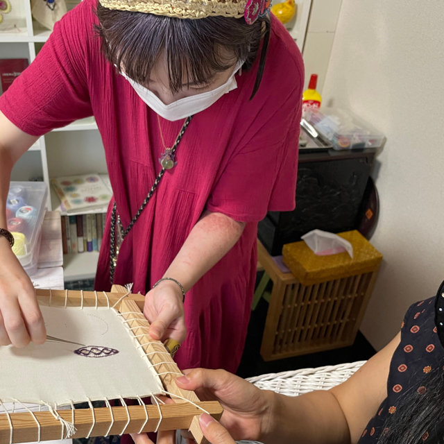 親子でニャンドゥティ☆小さいお子様同伴もOK☆ニャンドゥティ体験教室【横浜エリア】【全国出張】【ハンドメイドスクールポルク】【セラピーモモ】【ワークショップ】
